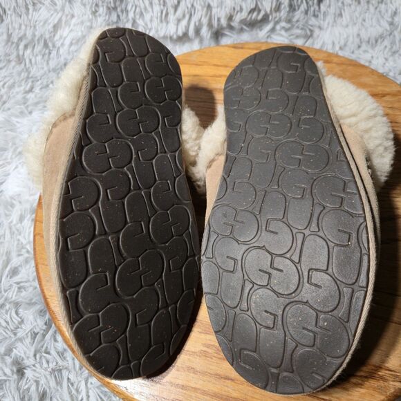 Ugg Scuffett II Womens Size 8 Chestnut Wool Lined Suede Sheepskin Slide Slippers - Picture 7 of 9